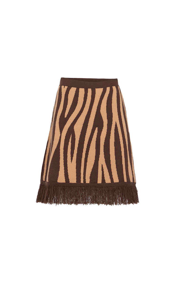 Bengal - Fringed Tiger-jacquard Skirt – Trunk Show Style